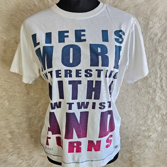 Mini Cooper Women's White 'Life is More Interesting with A Few Twists and Turns' - Picture 1 of 9